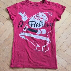 Red Santa Graphic T-Shirt Size S